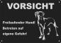 Preview: Aluminium Warnschild Deutsche Dogge VORSICHT Freilaufender Hund! Betreten auf eigene Gefahr!